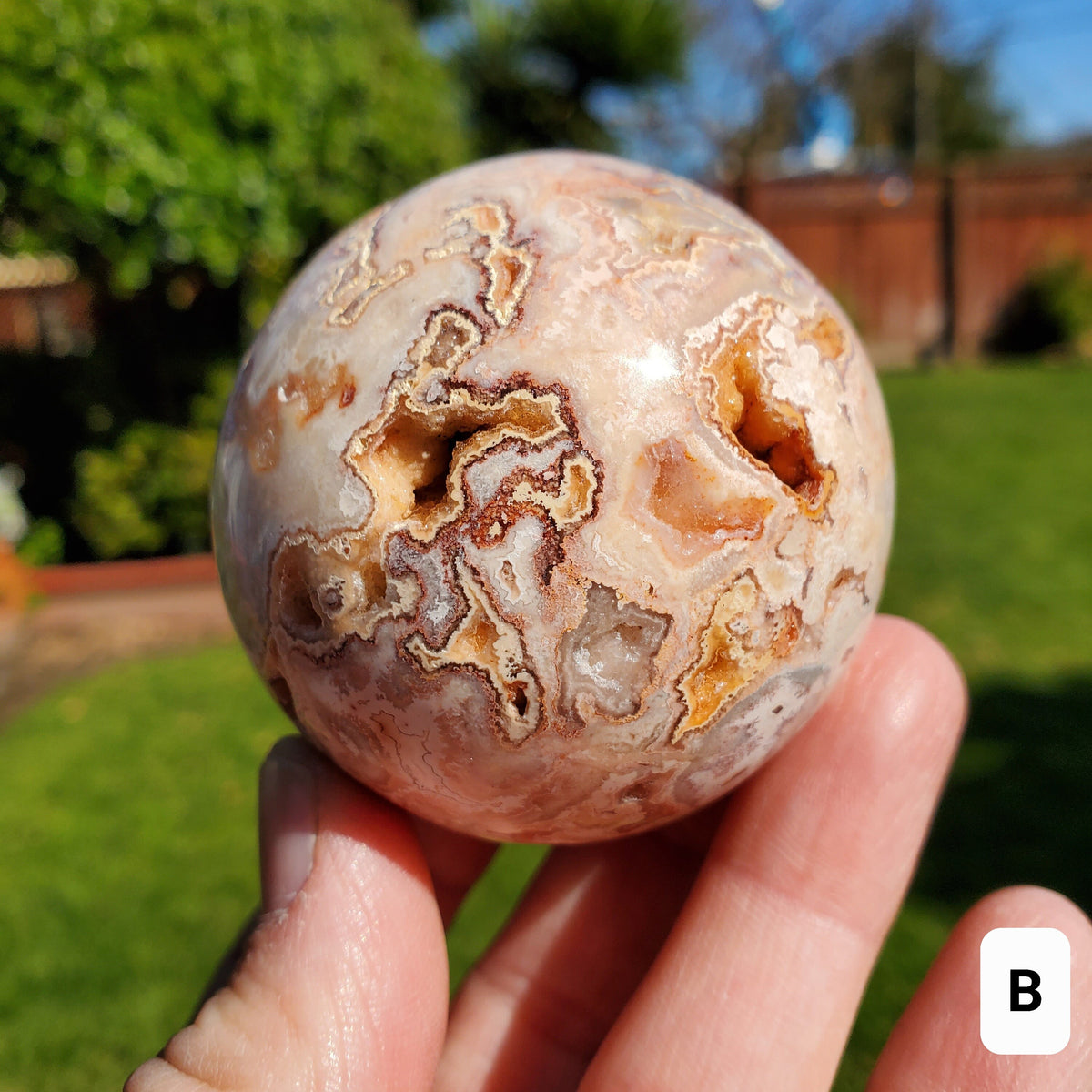 Pink Lace Agate Spheres - Balance of the Physical, Mental & Emotional, The Ultimate Energy Shield - Pink Agate Crystal Ball Healing Gemstone