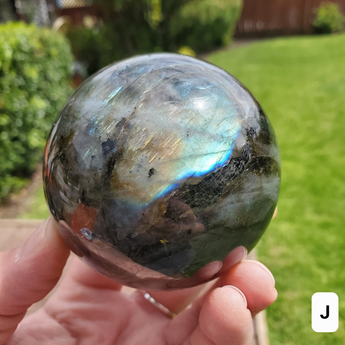 Flashy Labradorite Sphere - Awareness, Connection, Intuition - Crystal Ball Labradorite Healing Crystal Gemstone
