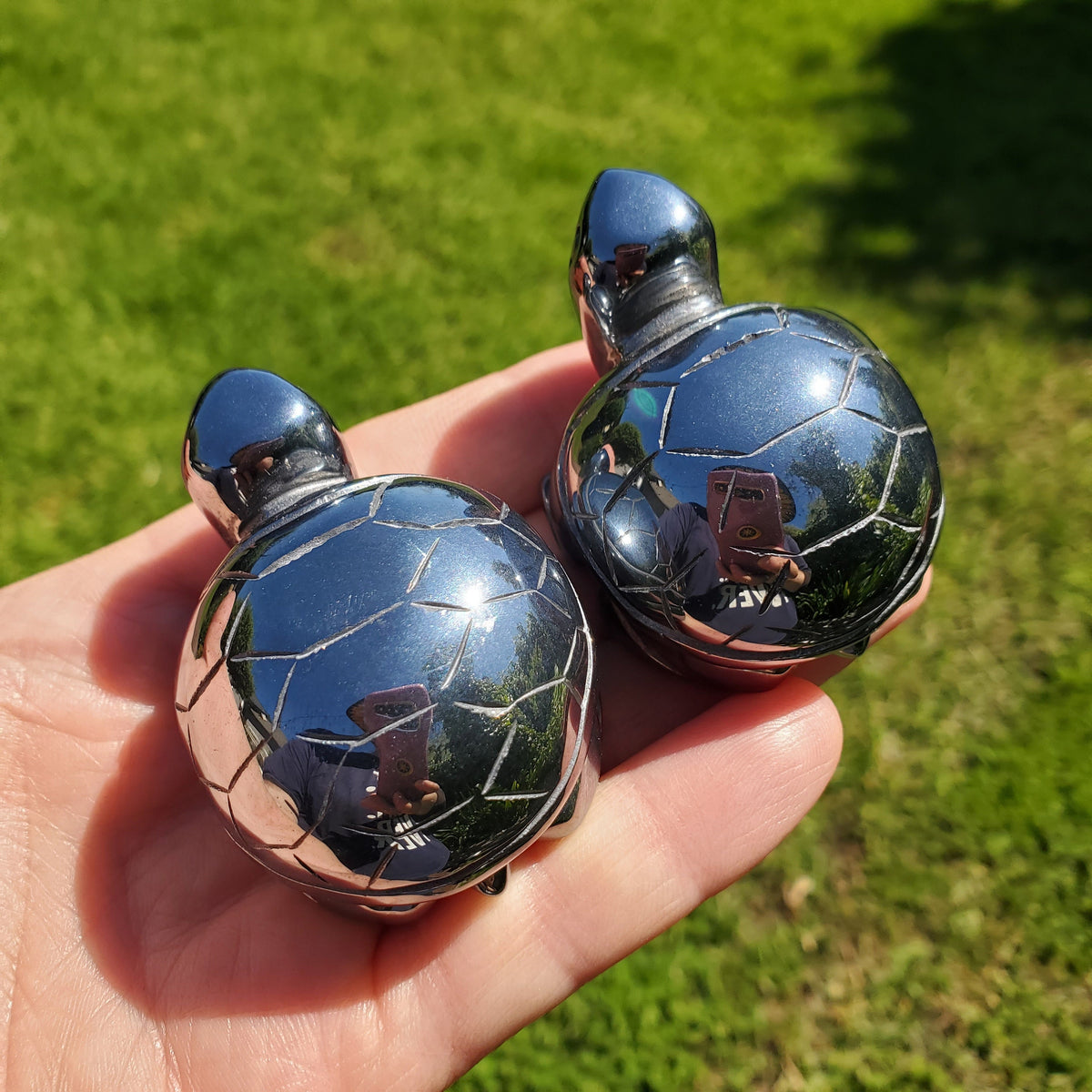 Terahertz Turtle - Creativity, Helps Clear Your Mind, Energizes Inner Body, Promotes Blood Flow - Silver Crystal Turtle Healing Gemstone