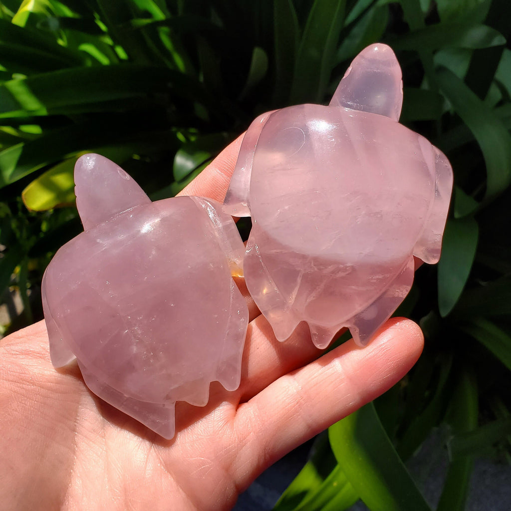 Rose Quartz Turtle - Universal & Unconditional Love, Compassion, Kindness - Crystal Turtle Healing Gemstone