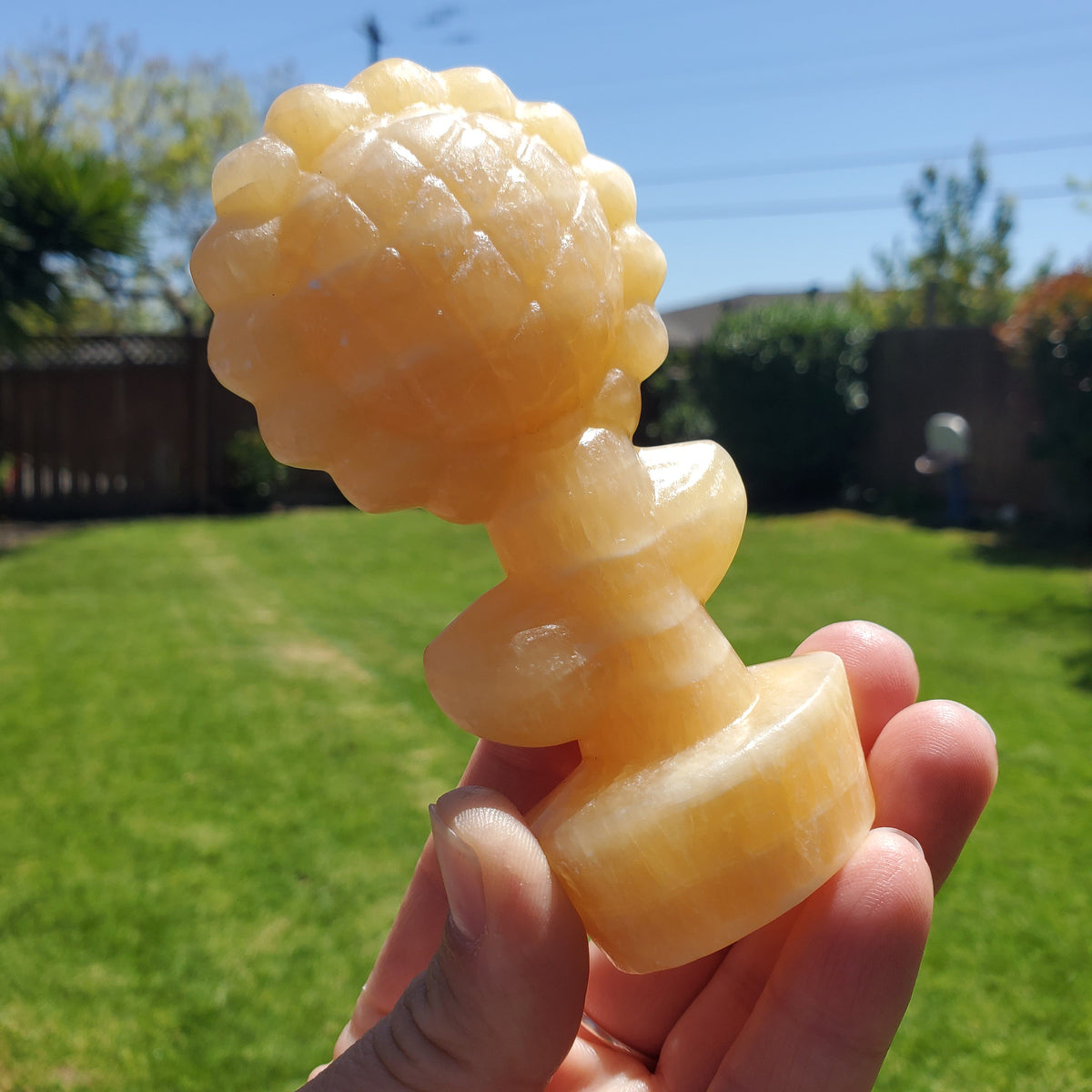Big Chunky Orange Calcite Standing Sunflower - Confidence, Self-Esteem, Creative & Sexual Energy - 4.5" Crystal Sunflower Healing Gemstones