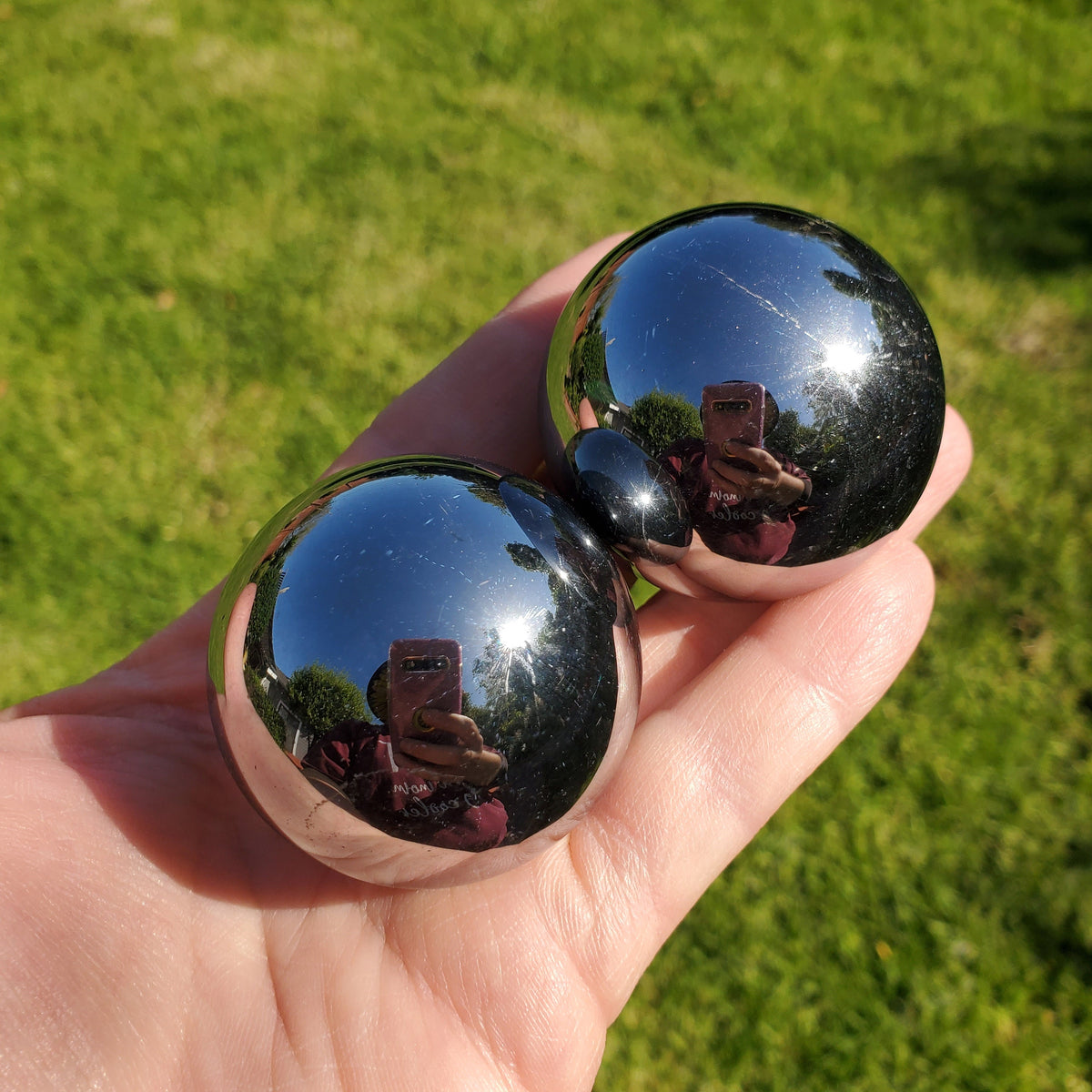 Terahertz Sphere - Creativity, Helps Clear Your Mind, Energizes Inner Body, Promotes Bloodflow - Silver Crystal Ball Healing Gemstones