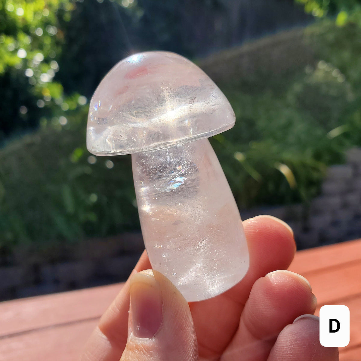Chunky Quartz Mushroom - Counteracts the Negative, Energizes Positive Energy, Cleanses Your Aura - Clear Quartz Crystal Mushie Stone