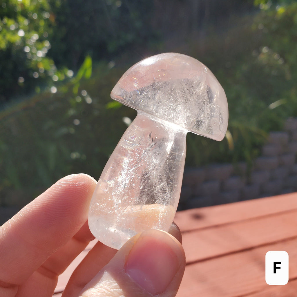 Chunky Quartz Mushroom - Counteracts the Negative, Energizes Positive Energy, Cleanses Your Aura - Clear Quartz Crystal Mushie Stone