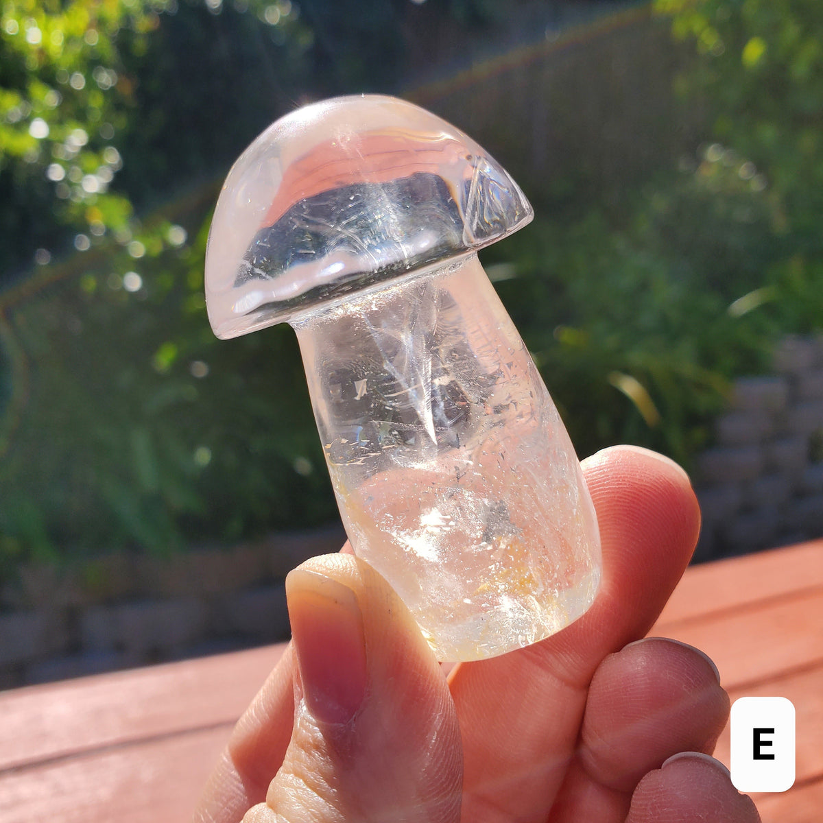 Chunky Quartz Mushroom - Counteracts the Negative, Energizes Positive Energy, Cleanses Your Aura - Clear Quartz Crystal Mushie Stone