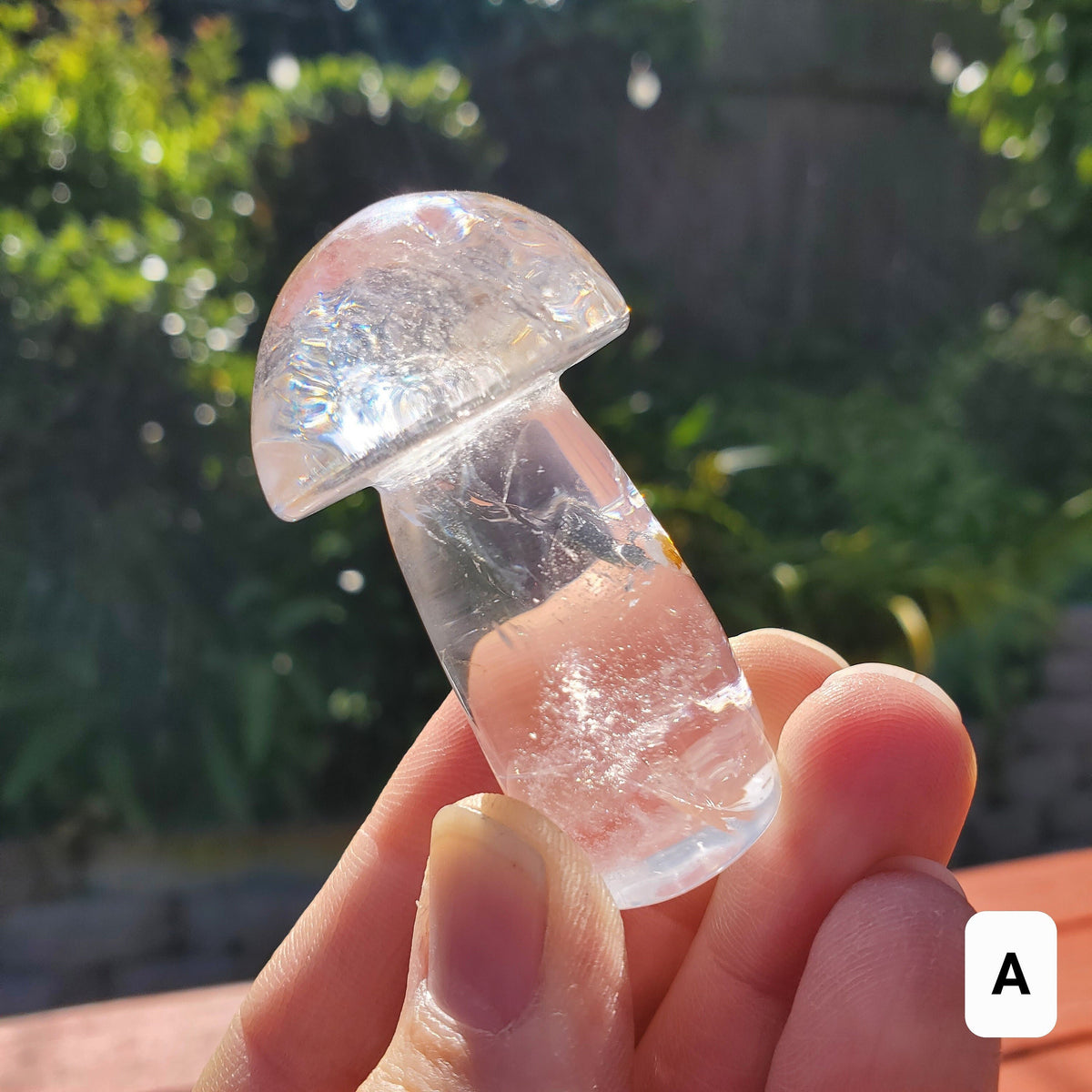 Chunky Quartz Mushroom - Counteracts the Negative, Energizes Positive Energy, Cleanses Your Aura - Clear Quartz Crystal Mushie Stone
