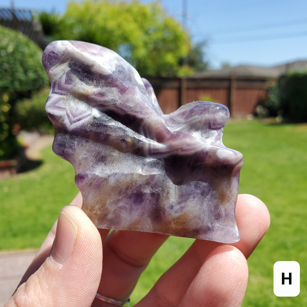 Dream Amethyst Fairy - Calming, Energetic Protection, Positivity - Purple Amethyst Sitting Fairy Carving Healing Crystal Gemstone