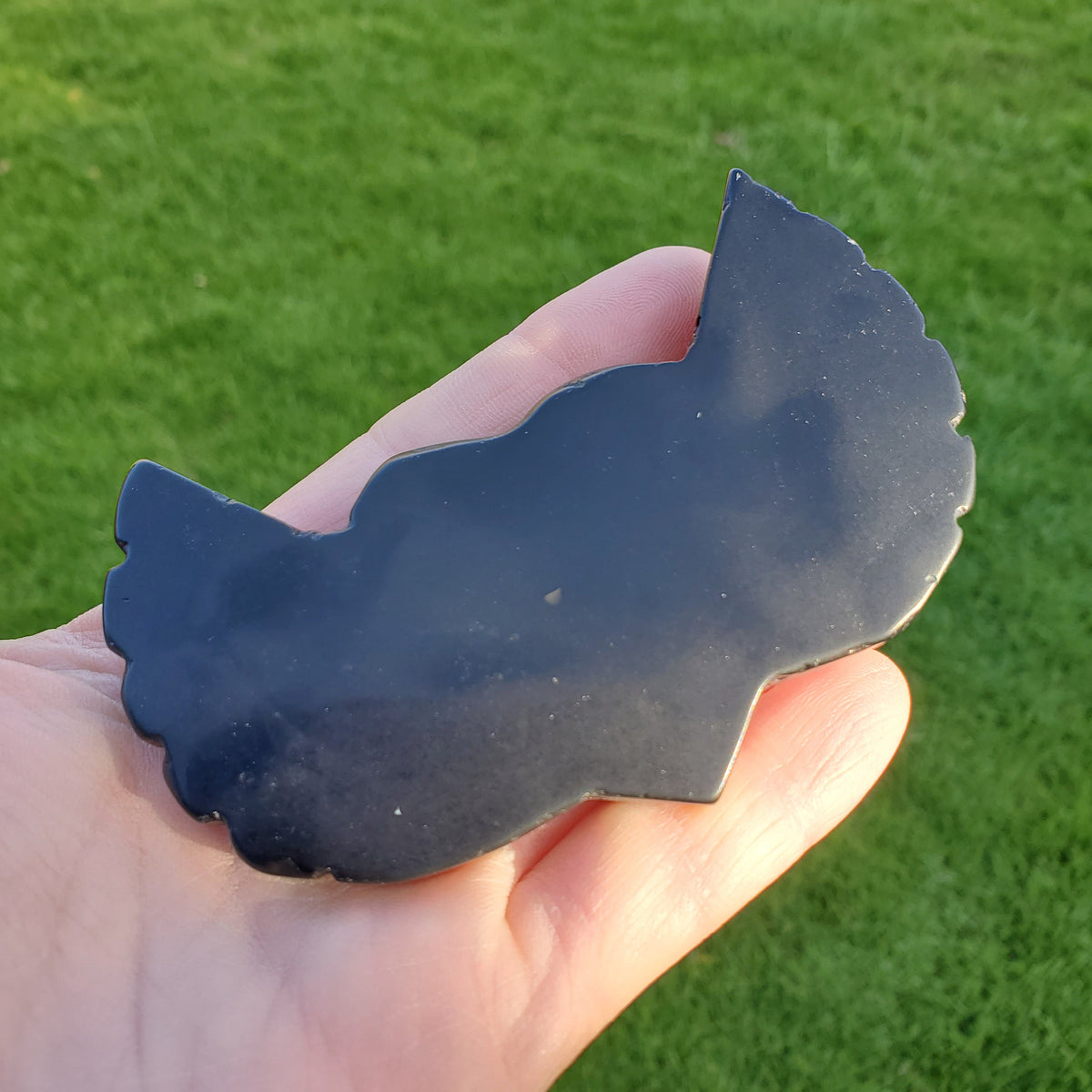 Obsidian Heart Wings - Self Reflection, Release Negative Energies - 3.90" Obsidian Black Heart Healing Crystals Gemstones