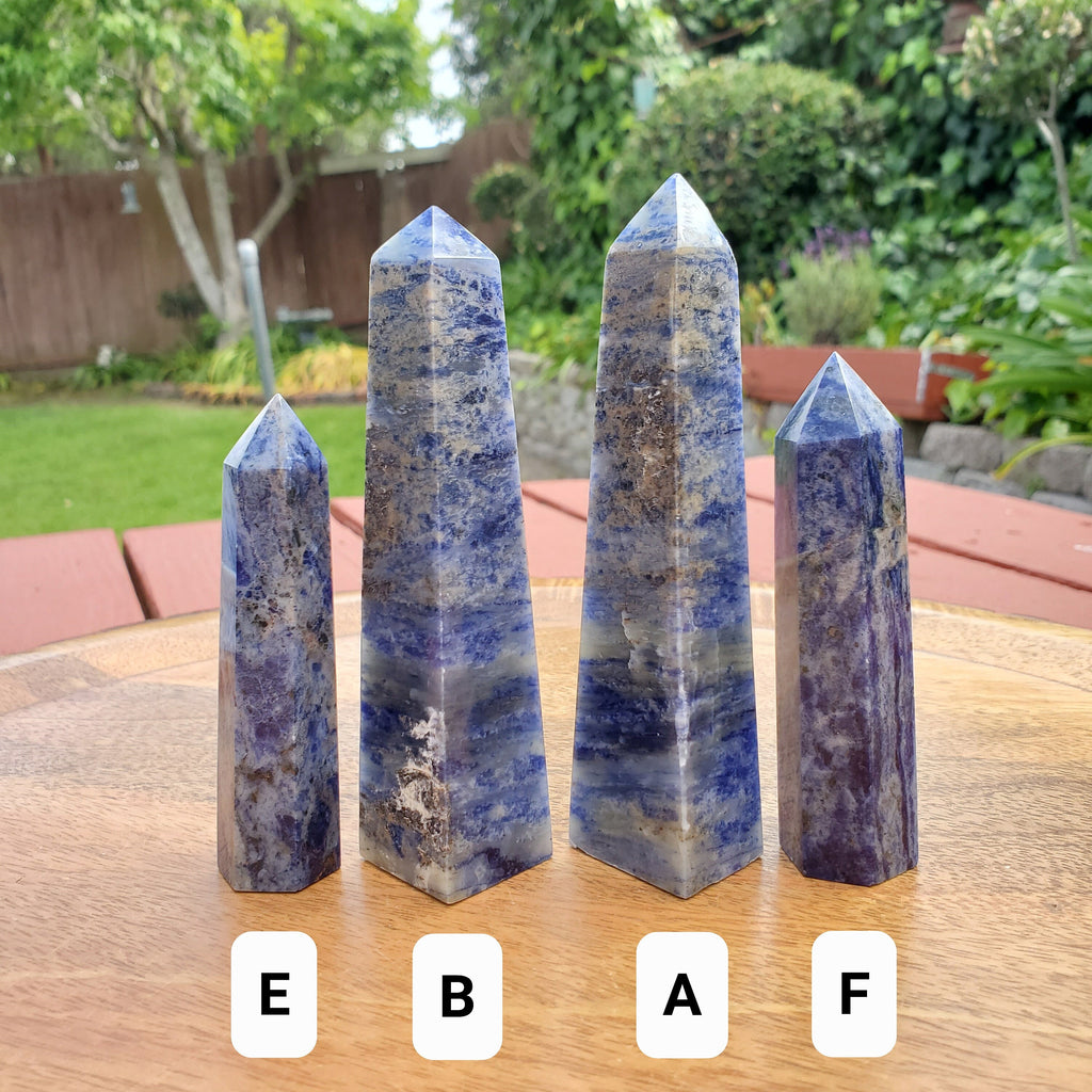 Blue Sodalite Tower - Logic, Insight, Connection, Communication, Truth, Personal Power - Sodalite Point Healing Crystal Gemstone