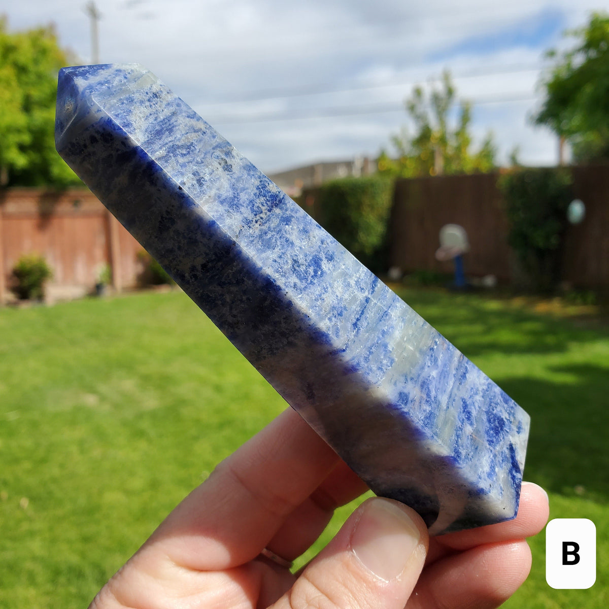 Blue Sodalite Tower - Logic, Insight, Connection, Communication, Truth, Personal Power - Sodalite Point Healing Crystal Gemstone