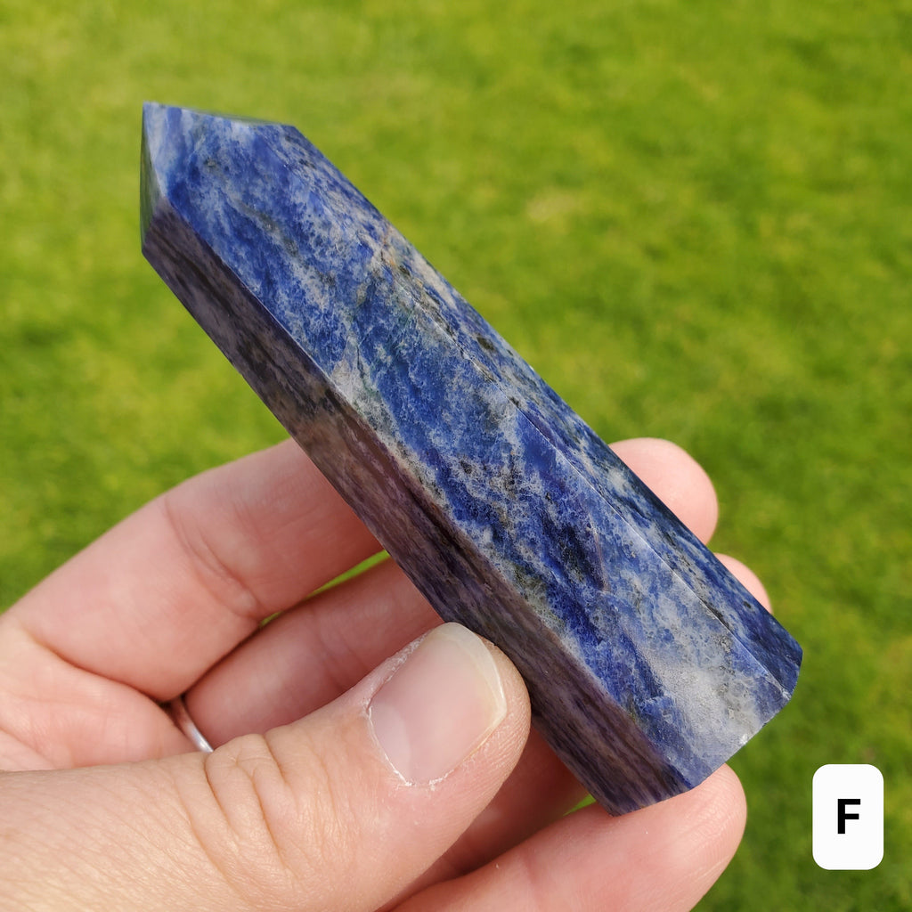 Blue Sodalite Tower - Logic, Insight, Connection, Communication, Truth, Personal Power - Sodalite Point Healing Crystal Gemstone