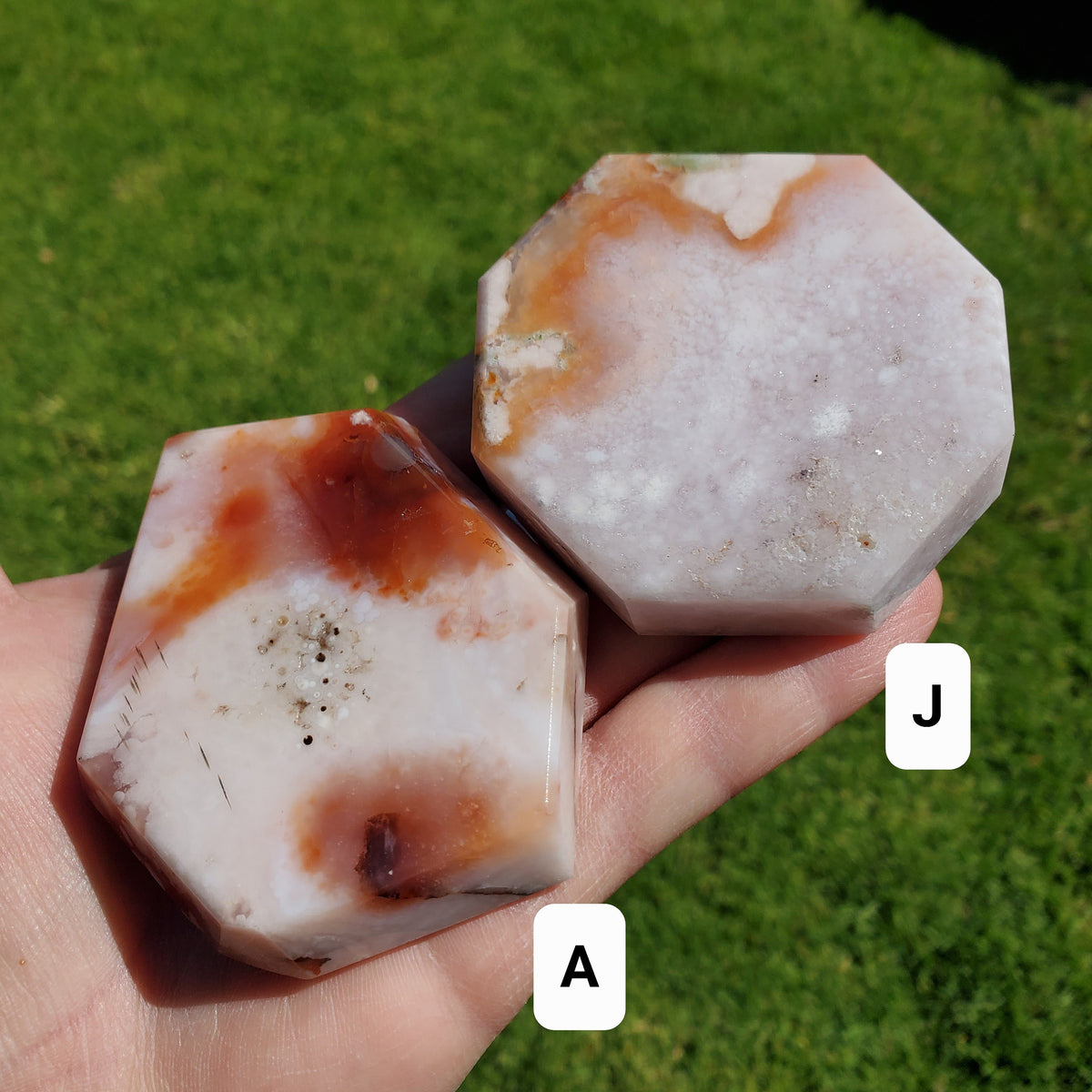 Carnelian Flower Agate Freeform - Confidence, Self Improvement, Spiritual Healing, Manifestation - Pink Agate Carnelian Crystal Plate