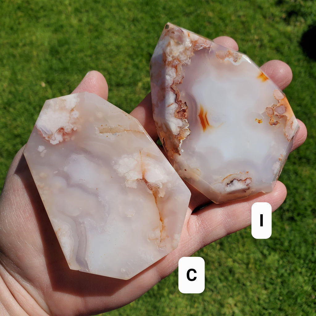 Carnelian Flower Agate Freeform - Confidence, Self Improvement, Spiritual Healing, Manifestation - Pink Agate Carnelian Crystal Plate