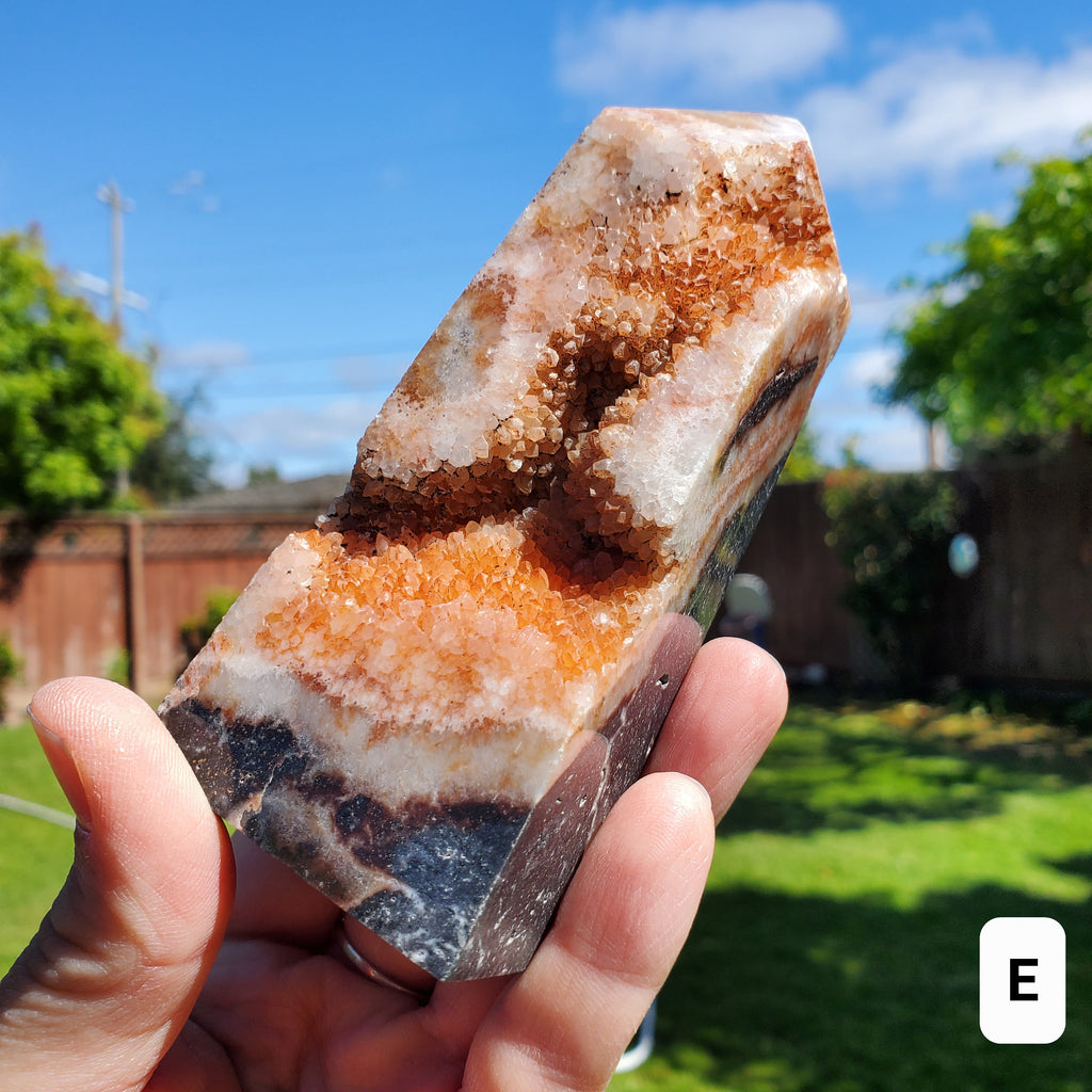 Sphalerite Druzy Tower - Protection, Grounding, Energy, Strength, Confidence - Pink Druzy Crystal Point Healing Gemstone