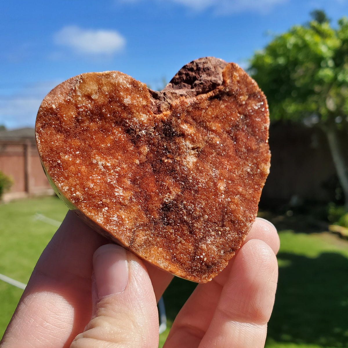 Sphalerite Druzy Heart - Protection, Grounding, Energy, Strength, Confidence - Pink Druzy Crystal Heart Healing Gemstone