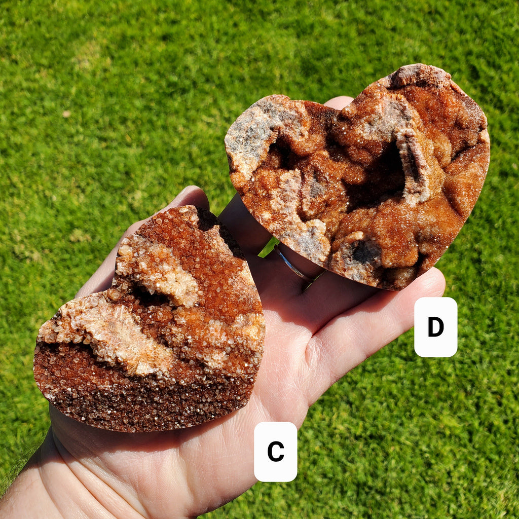 Sphalerite Druzy Heart - Protection, Grounding, Energy, Strength, Confidence - Pink Druzy Crystal Heart Healing Gemstone