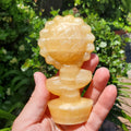 Big Chunky Orange Calcite Standing Sunflower - Confidence, Self-Esteem, Creative & Sexual Energy - 4.5" Crystal Sunflower Healing Gemstones