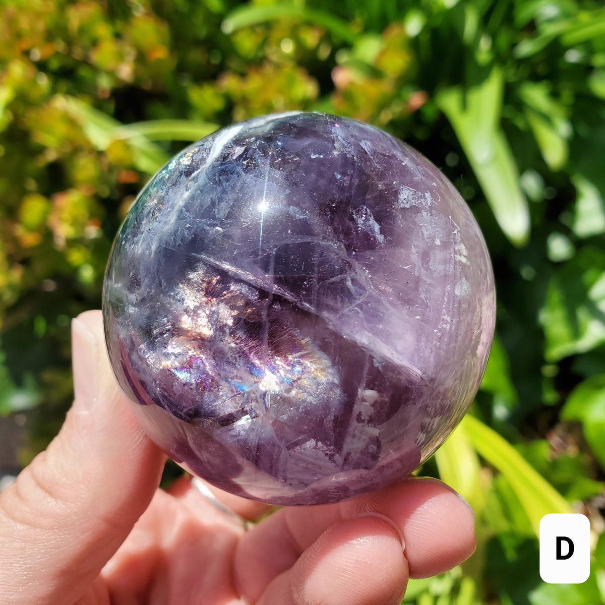 Flashy Rainbow Fluorite Spheres - Stability, Concentration, Protection - Fluorite Healing Balancing Crystals Gemstones Crystal Ball