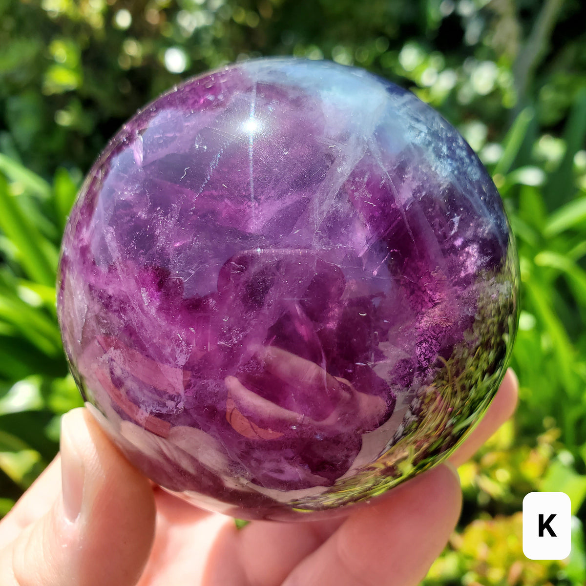 Flashy Rainbow Fluorite Spheres - Stability, Concentration, Protection - Fluorite Healing Balancing Crystals Gemstones Crystal Ball