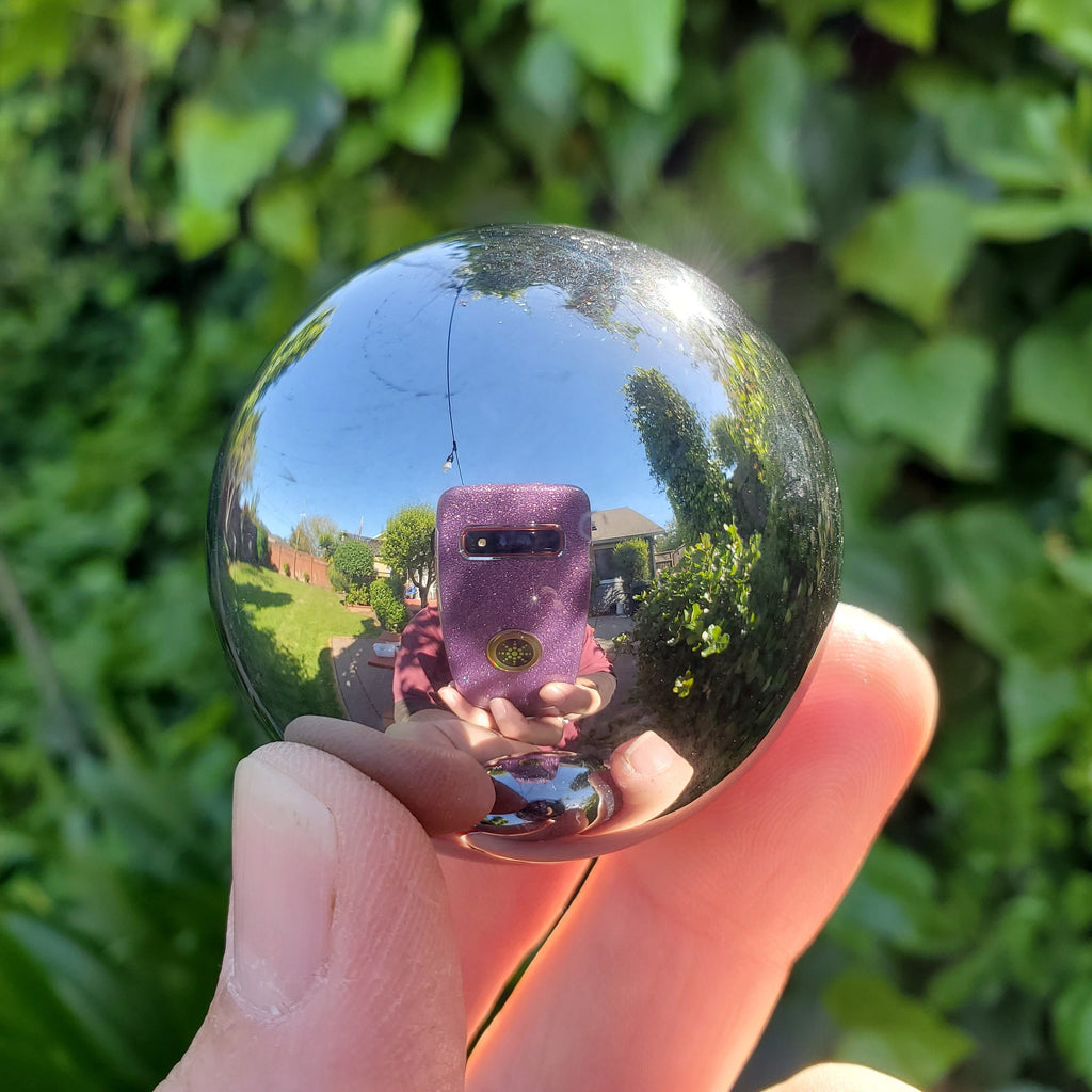 Terahertz Sphere - Creativity, Helps Clear Your Mind, Energizes Inner Body, Promotes Bloodflow - Silver Crystal Ball Healing Gemstones