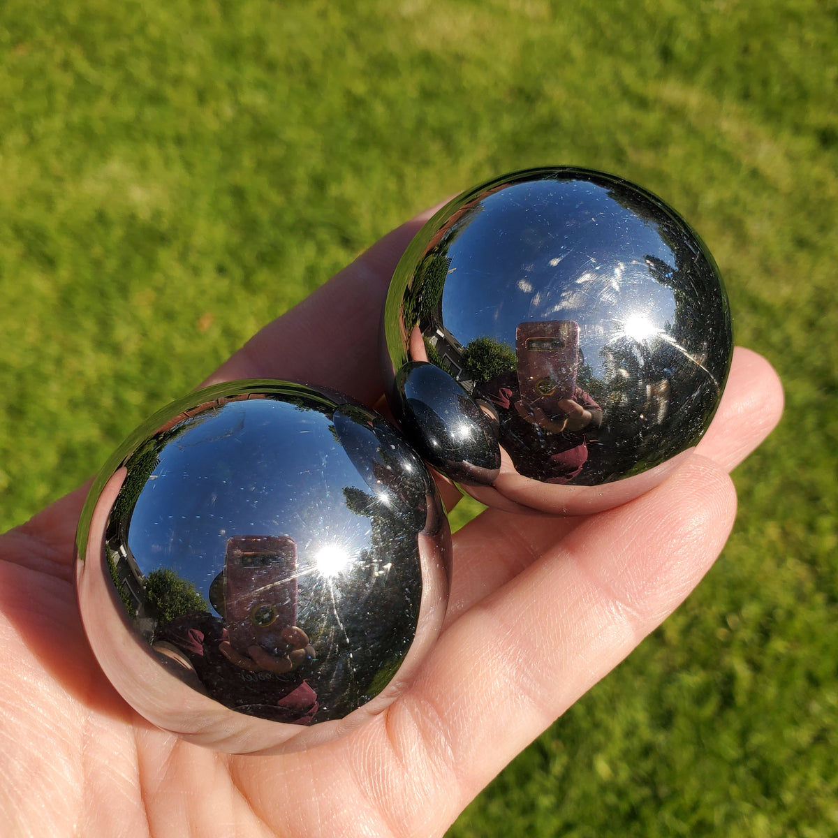 Terahertz Sphere - Creativity, Helps Clear Your Mind, Energizes Inner Body, Promotes Bloodflow - Silver Crystal Ball Healing Gemstones