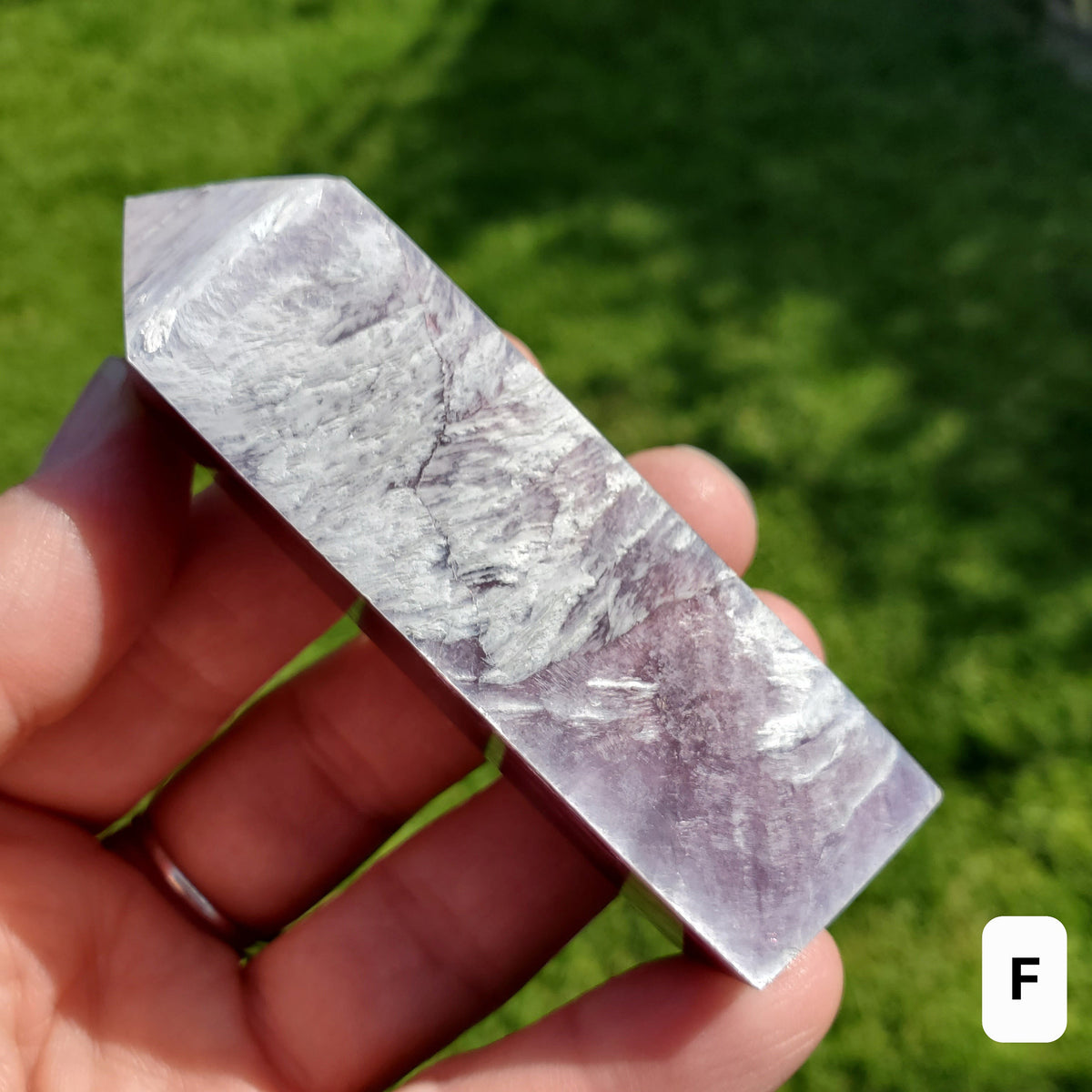 High Quality Lepidolite Tower - Gemmy Purple Mica Point - Transitions, Stress Relief, Calming - Mica Crystal Point Healing Stone