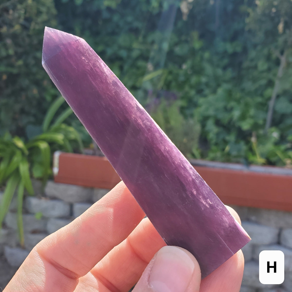 High Quality Lepidolite Tower - Gemmy Purple Mica Point - Transitions, Stress Relief, Calming - Mica Crystal Point Healing Stone