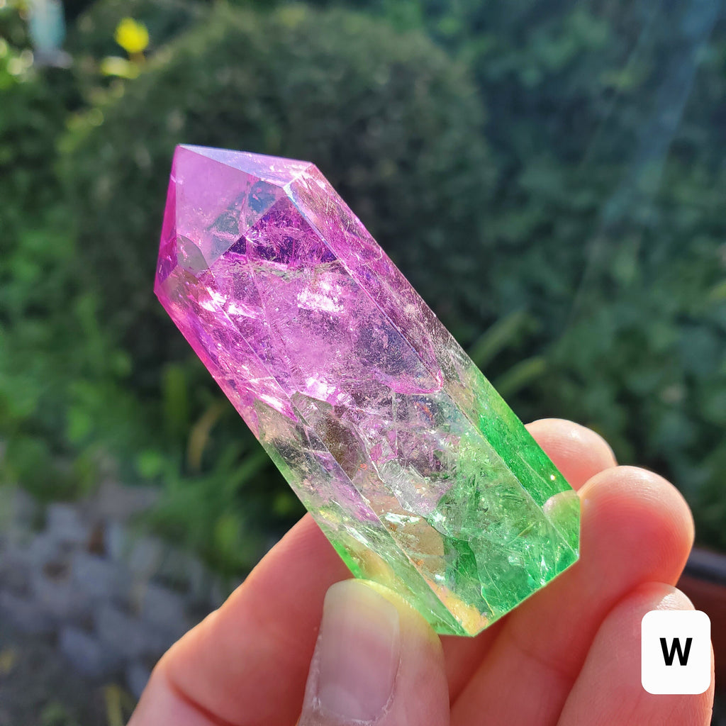 Aura Crackle Quartz Towers - Counteracts Negative, Energizes Positive Energy - Aura Quartz Point Crystal Healing Gemstones