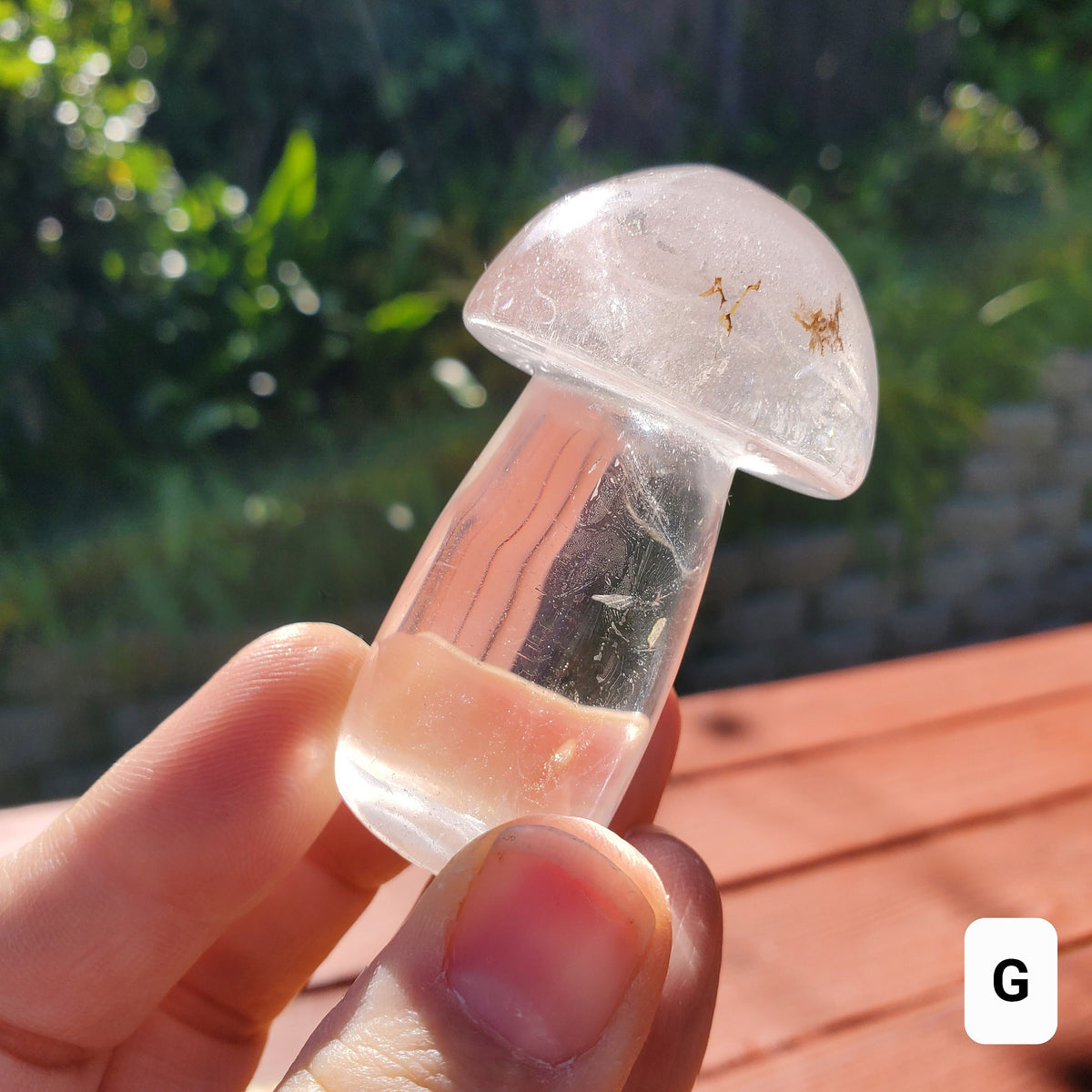 Chunky Quartz Mushroom - Counteracts the Negative, Energizes Positive Energy, Cleanses Your Aura - Clear Quartz Crystal Mushie Stone