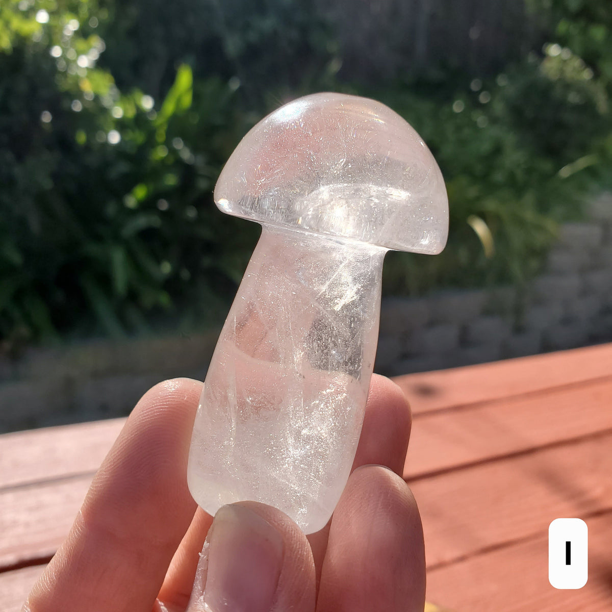 Chunky Quartz Mushroom - Counteracts the Negative, Energizes Positive Energy, Cleanses Your Aura - Clear Quartz Crystal Mushie Stone