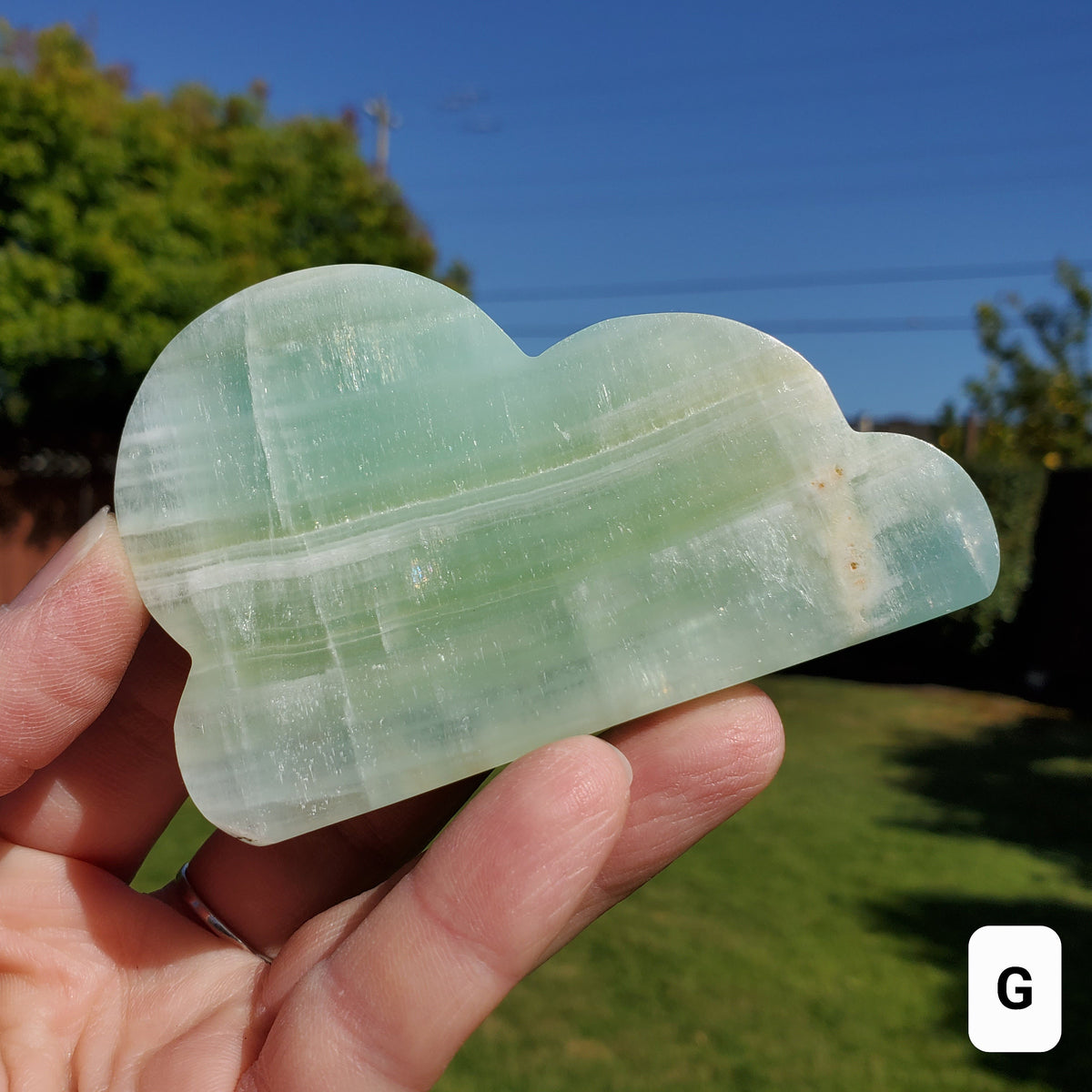 Chucky Pistachio Calcite Cloud - Physical Healing, Transitions, Understanding - Standing Crystal Cloud Carving Stone