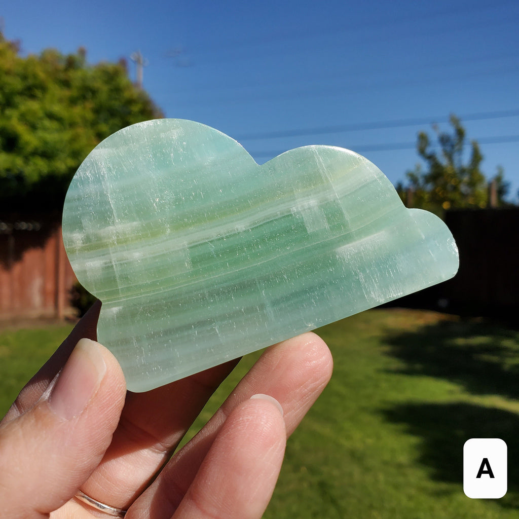 Chucky Pistachio Calcite Cloud - Physical Healing, Transitions, Understanding - Standing Crystal Cloud Carving Stone
