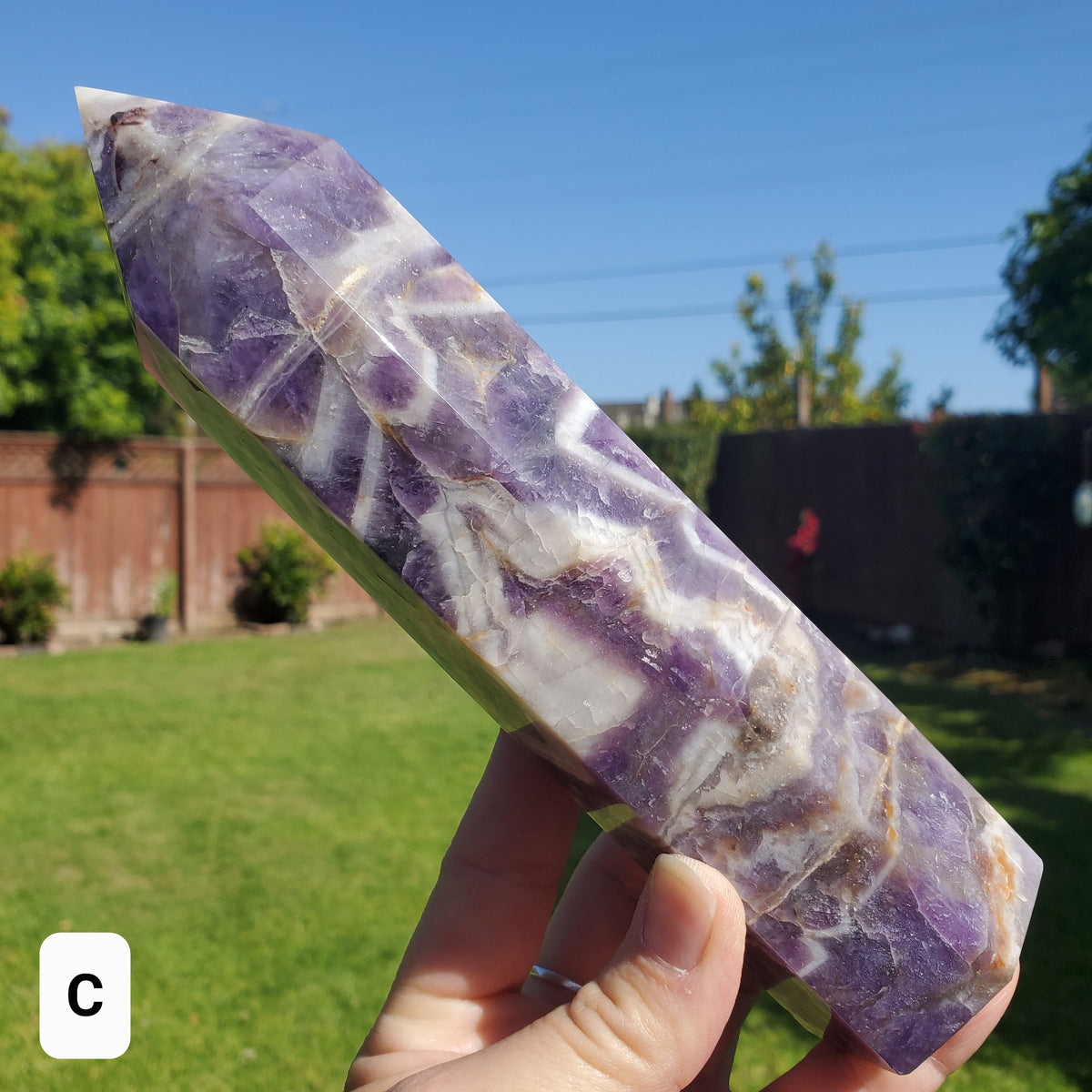Chunky Dream Amethyst Tower - Calming, Energetic Protection, Positivity, Divine Love - Purple Amethyst Generator Crystal Healing Gemstones