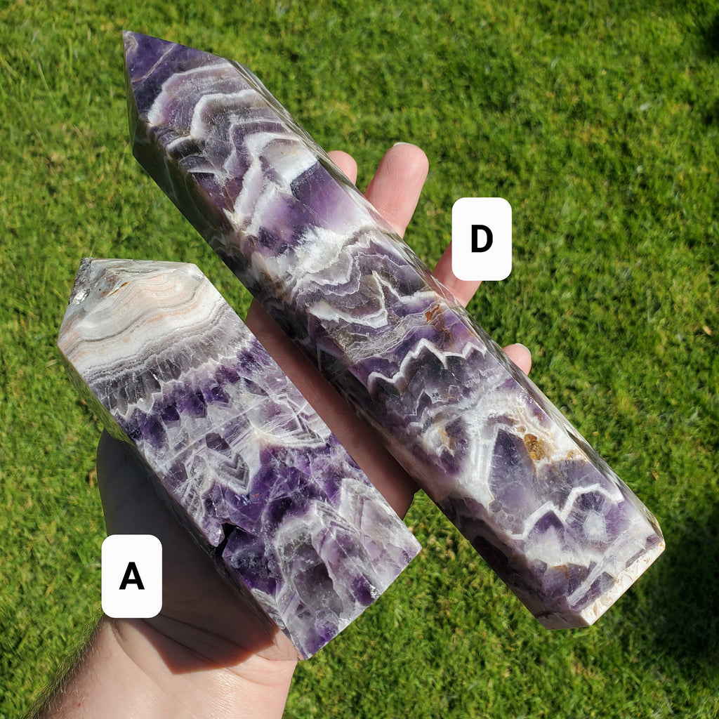 Chunky Dream Amethyst Tower - Calming, Energetic Protection, Positivity, Divine Love - Purple Amethyst Generator Crystal Healing Gemstones
