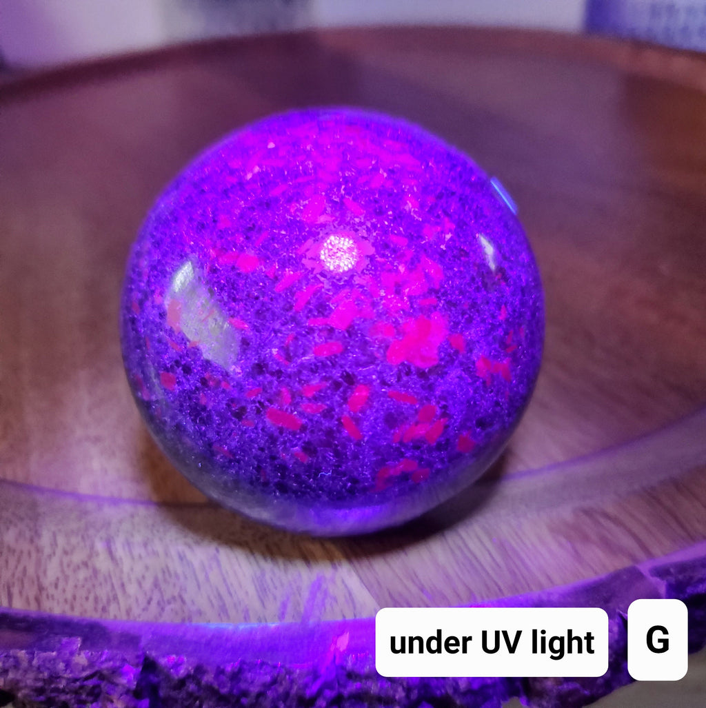 Glowing Ruby Kyanite Sphere - UV light included - Focus, Positivity, Balance Emotions - Ruby in Kyanite Crystal Ball Stone Healing Crystal