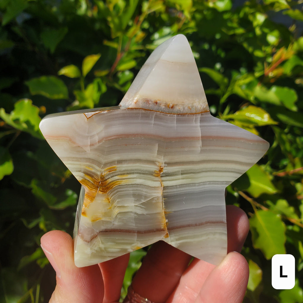 Pink Banded Calcite Star - Emotional Healing, Pure Love, Happiness, Soothing - Crystal Star Stone Healing Crystals Gemstones