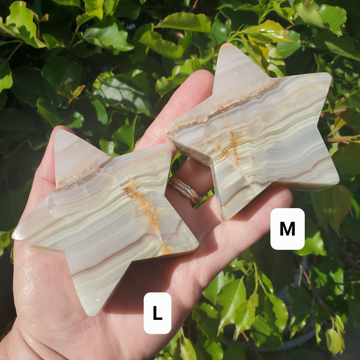 Pink Banded Calcite Star - Emotional Healing, Pure Love, Happiness, Soothing - Crystal Star Stone Healing Crystals Gemstones
