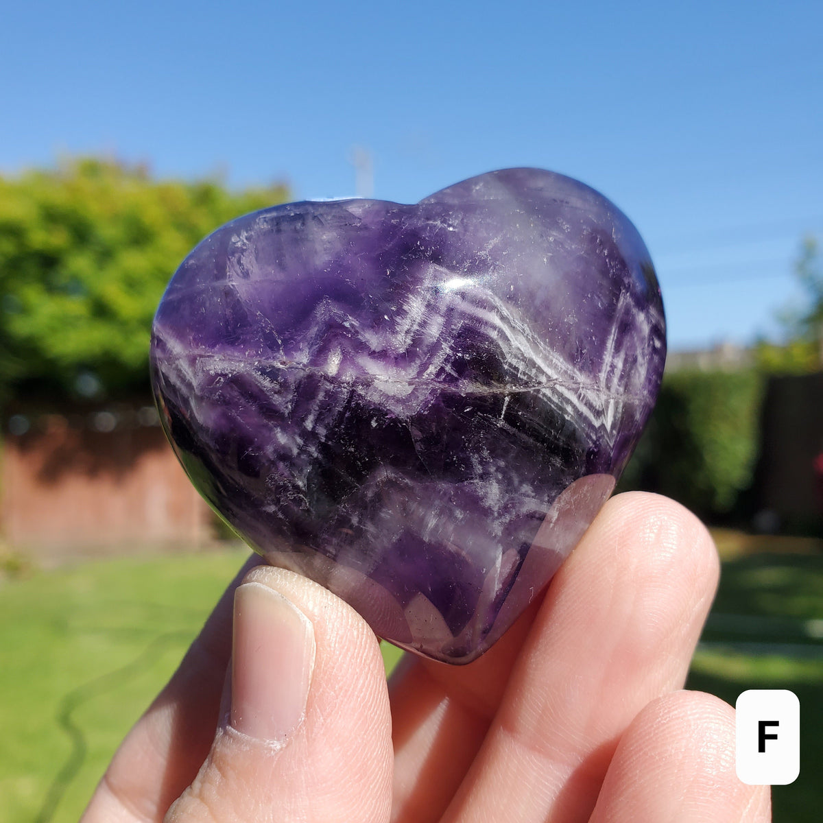 Small Dream Amethyst Puffy Heart - Calming, Energetic Protection, Positivity, Divine Love - Purple Amethyst Crystal Heart Healing Gemstone