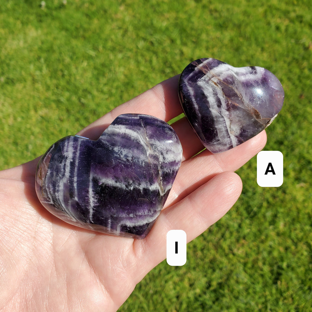 Small Dream Amethyst Puffy Heart - Calming, Energetic Protection, Positivity, Divine Love - Purple Amethyst Crystal Heart Healing Gemstone