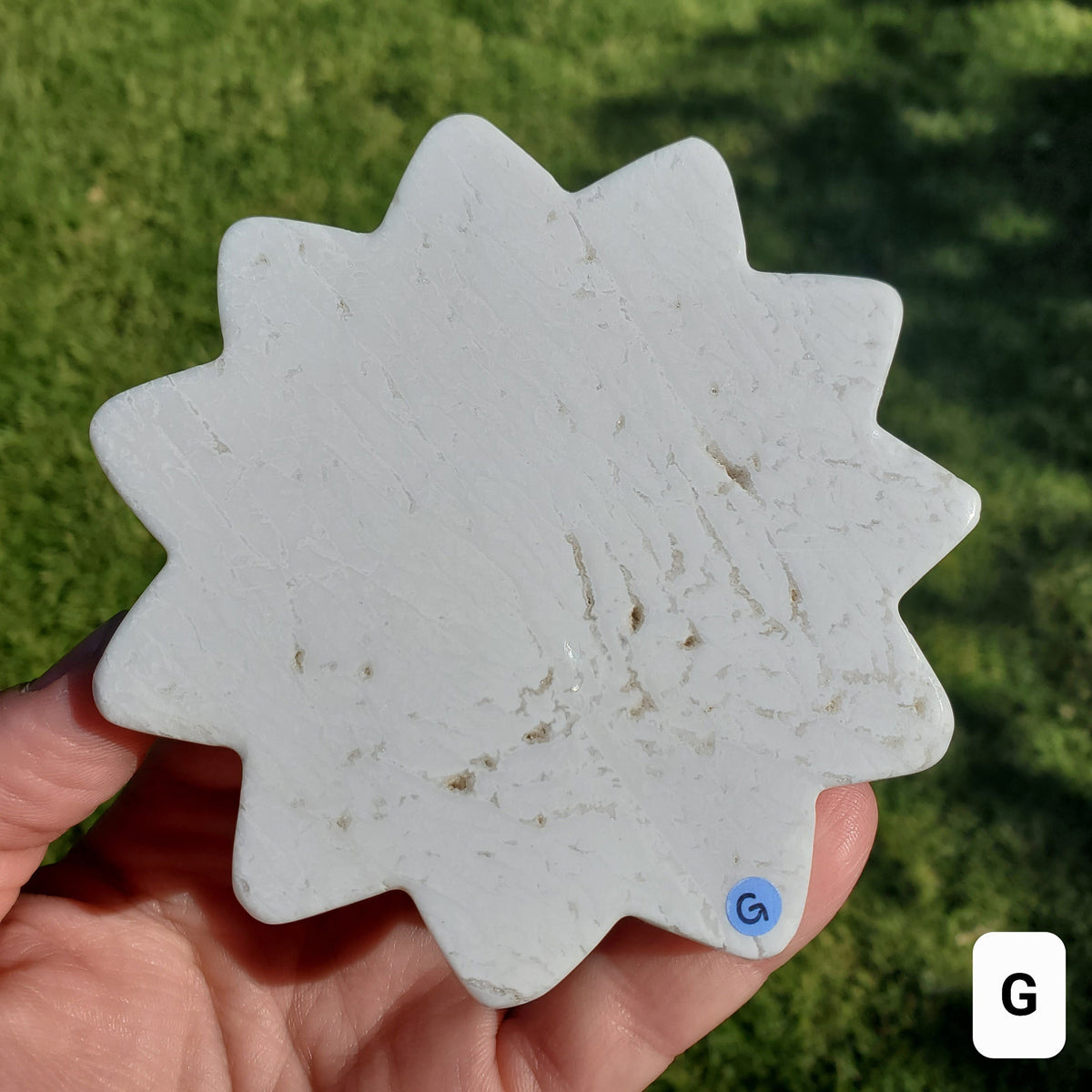 Snow Agate Sun - Balances Females Ying Yang Energy, Opens Door to Opportunity - White Plume Agate Crystal Sun Healing Gemstone