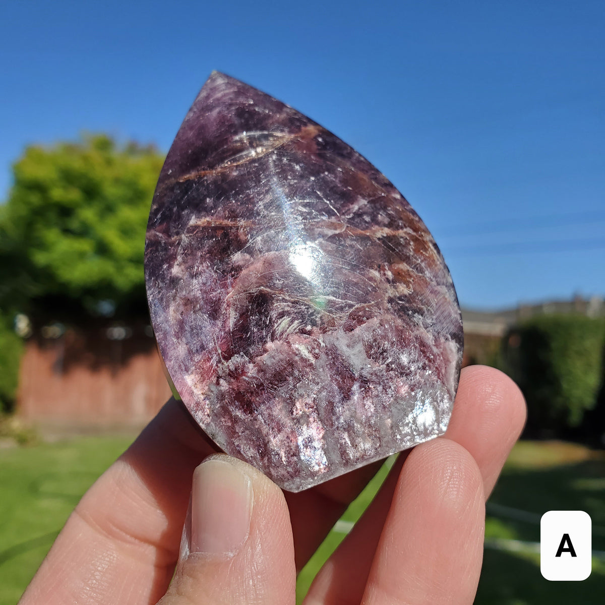 Flashy Mica Flame - High Quality Purple Mica - Helps Through Transitions, Stress Relief, Calming - Flashy Lepidolite Flame Healing Gemstone