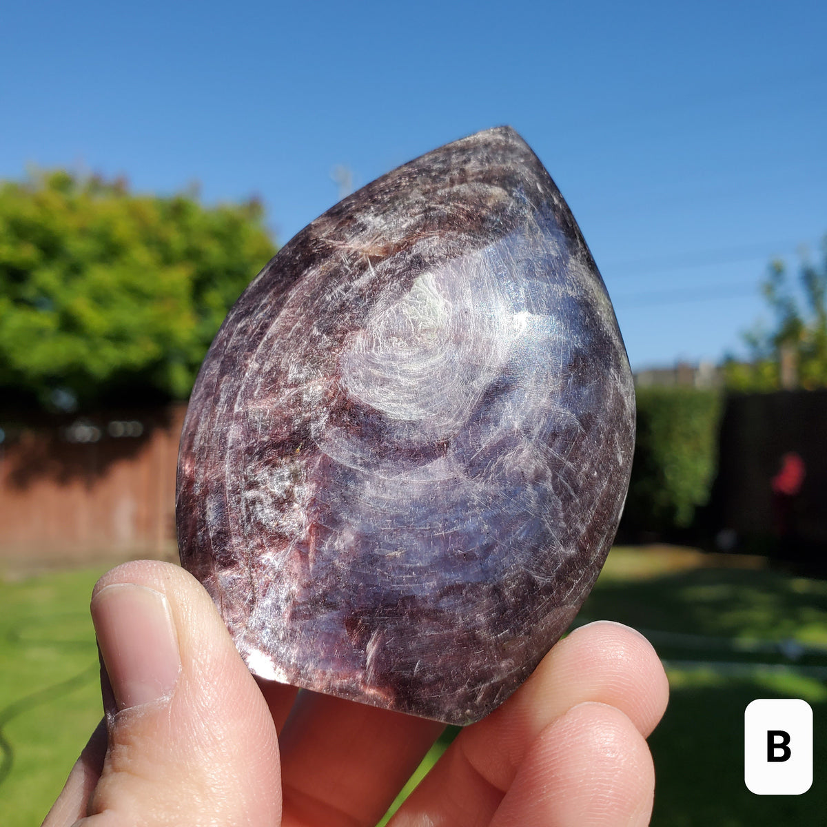 Flashy Mica Flame - High Quality Purple Mica - Helps Through Transitions, Stress Relief, Calming - Flashy Lepidolite Flame Healing Gemstone