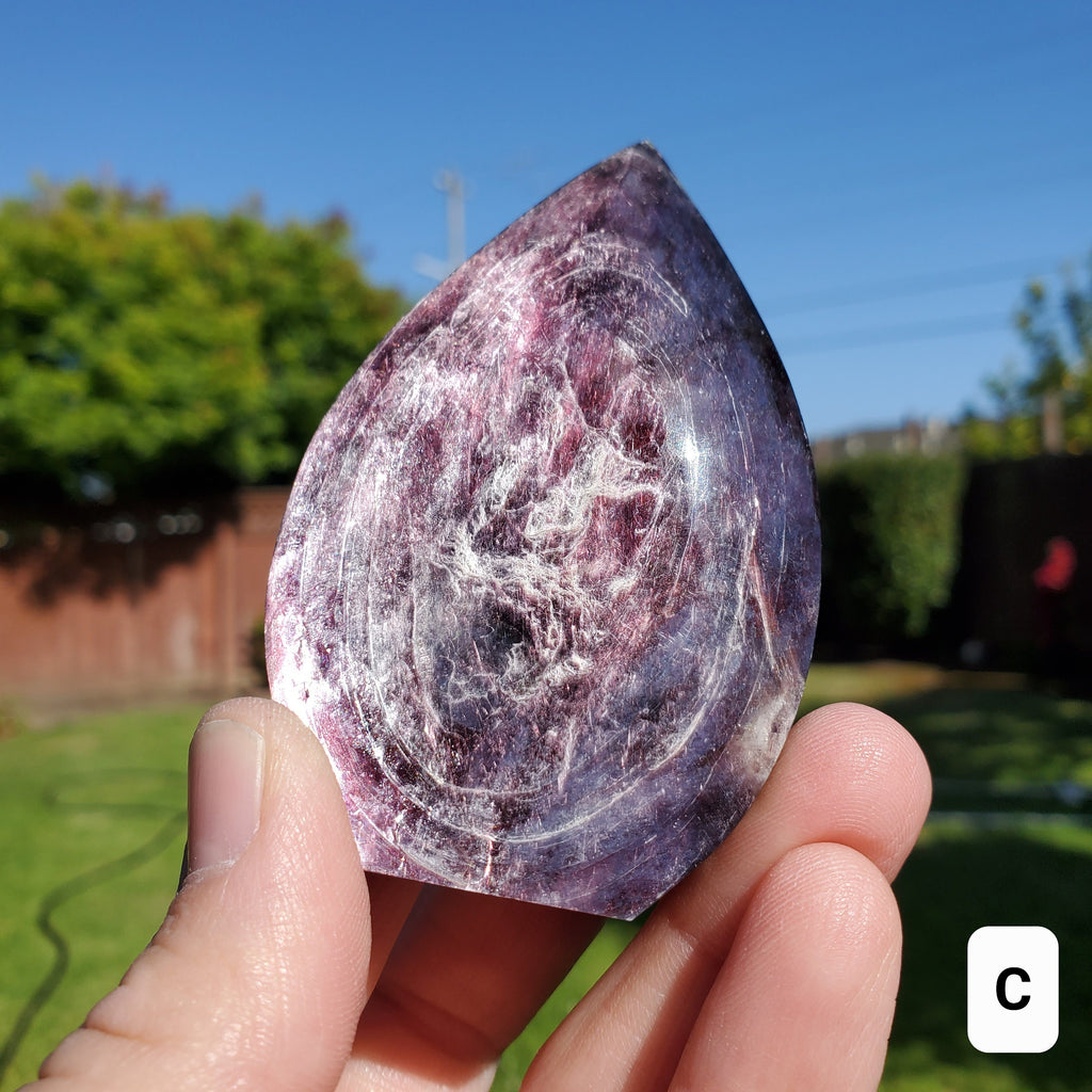 Flashy Mica Flame - High Quality Purple Mica - Helps Through Transitions, Stress Relief, Calming - Flashy Lepidolite Flame Healing Gemstone
