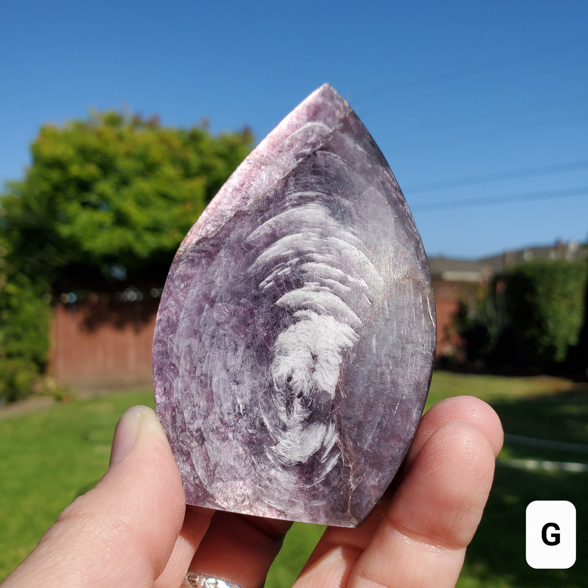 Flashy Mica Flame - High Quality Purple Mica - Helps Through Transitions, Stress Relief, Calming - Flashy Lepidolite Flame Healing Gemstone