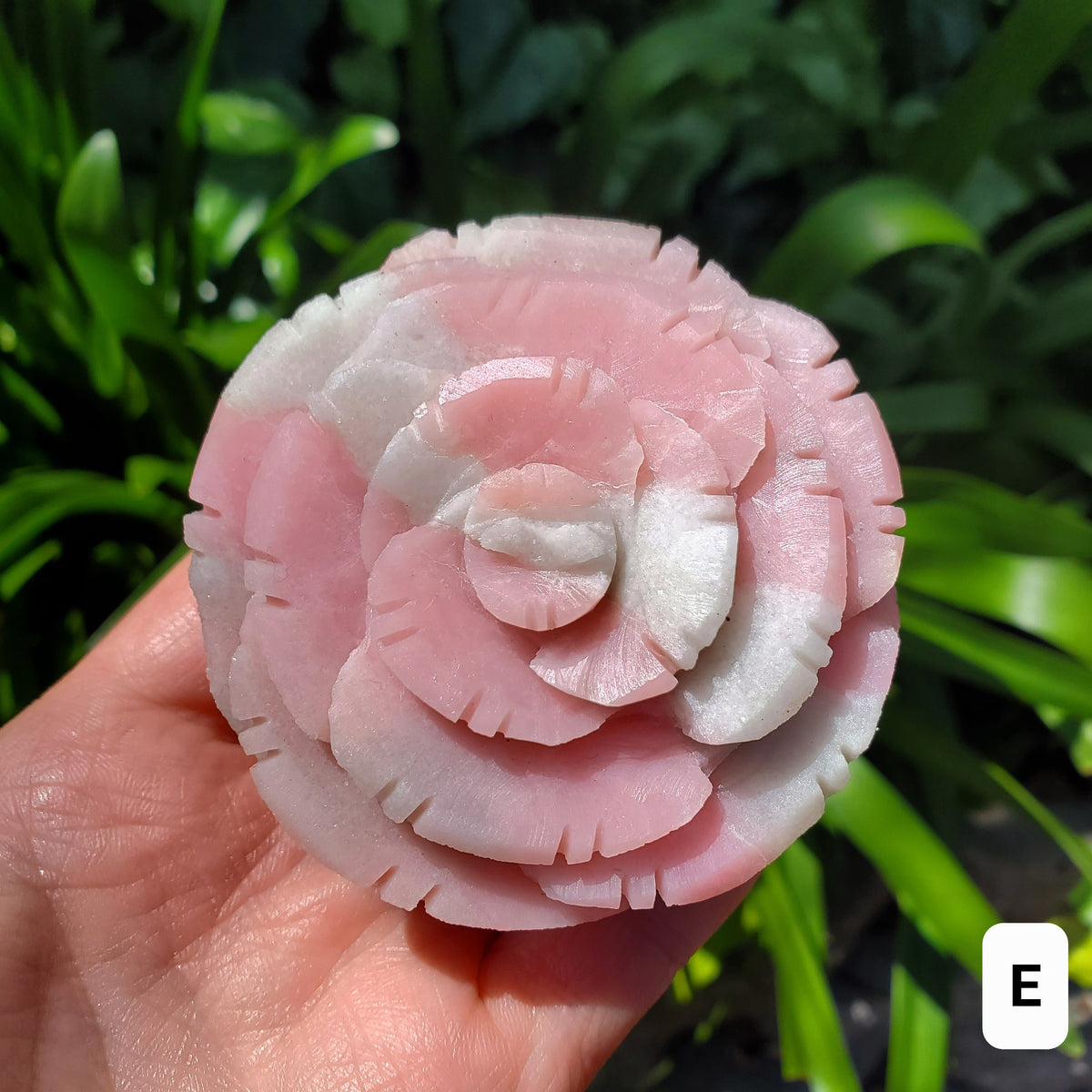 Cute Pink Opal Flower - Activates Heart Chakra, Strengthens Connection To Yourself, Individuality - Pink Crystal Flower Carving Gemstone