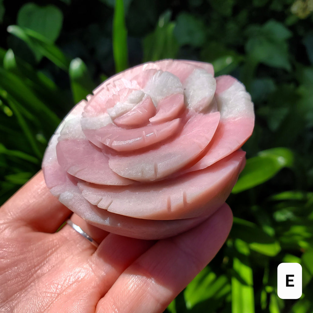 Cute Pink Opal Flower - Activates Heart Chakra, Strengthens Connection To Yourself, Individuality - Pink Crystal Flower Carving Gemstone