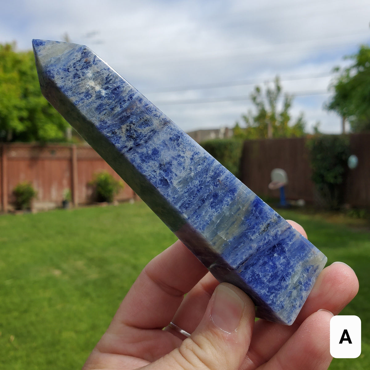 Blue Sodalite Tower - Logic, Insight, Connection, Communication, Truth, Personal Power - Sodalite Point Healing Crystal Gemstone