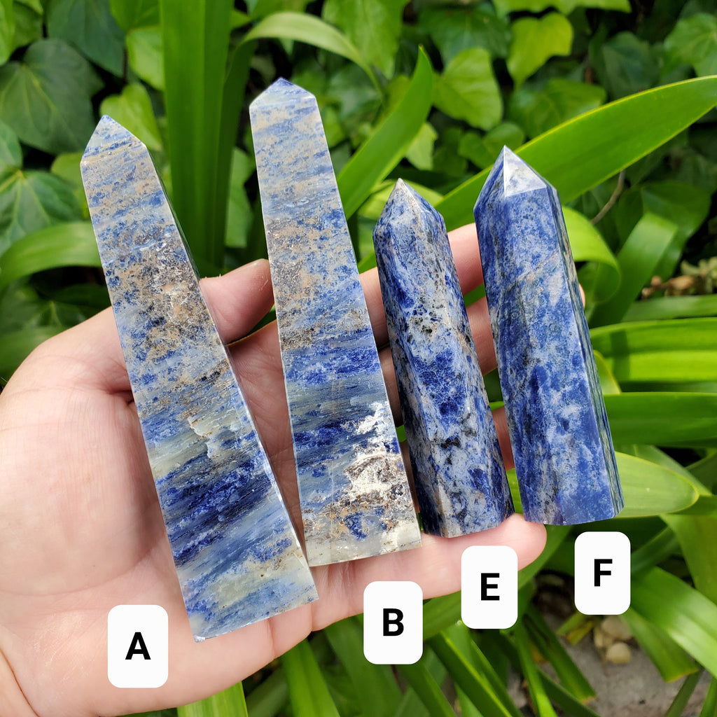 Blue Sodalite Tower - Logic, Insight, Connection, Communication, Truth, Personal Power - Sodalite Point Healing Crystal Gemstone