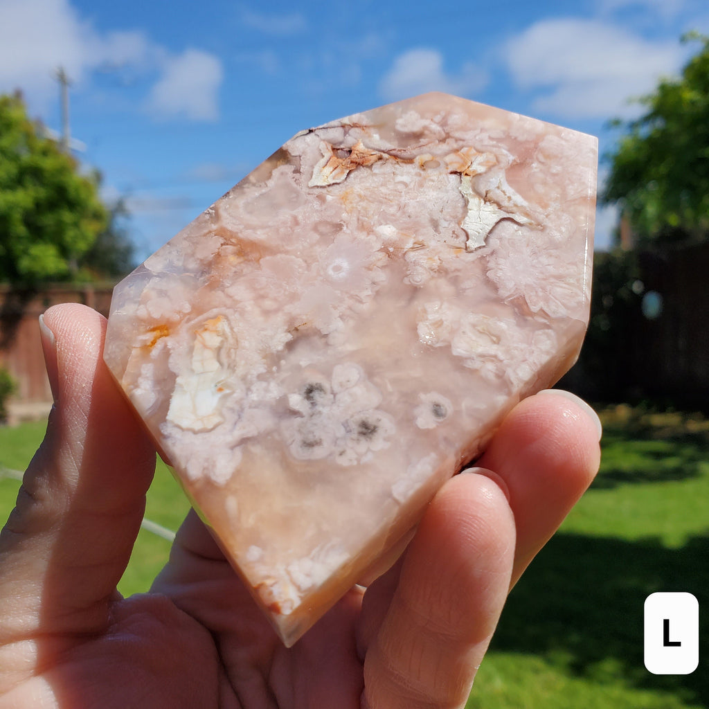 Carnelian Flower Agate Freeform - Confidence, Self Improvement, Spiritual Healing, Manifestation - Pink Agate Carnelian Crystal Plate
