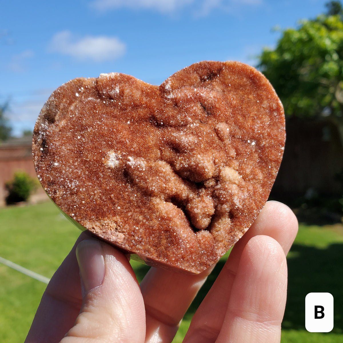 Sphalerite Druzy Heart - Protection, Grounding, Energy, Strength, Confidence - Pink Druzy Crystal Heart Healing Gemstone